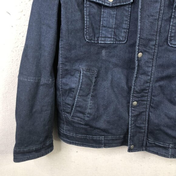 Levi's Jacket Mens Large Blue Denim Quilted Lined Zip Snap Front Stand Collar - Picture 7 of 16